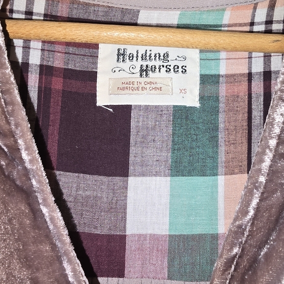 Anthropolgie Holding Horses Velvet Shirt Dress, Longsleeve, Womens XS - Picture 2 of 8